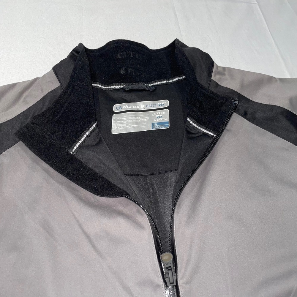 Cutter & Buck WeatherTec Elite Mens Large Gray 1/4 Zip Short Sleeve Windbreaker